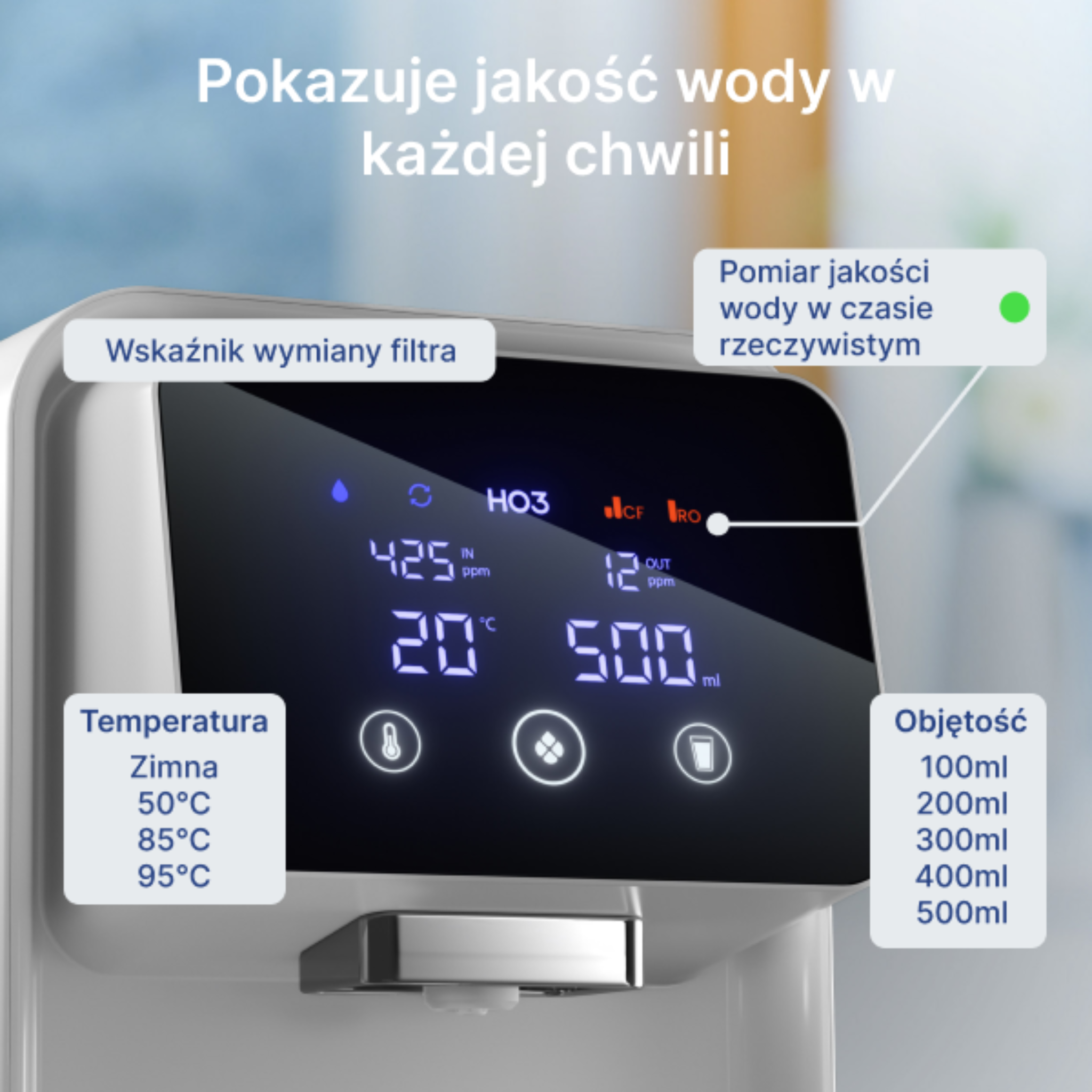 System HO3 Home One to nowoczesne, kompaktowe urządzenie do filtracji wody metodą odwróconej osmozy. Skutecznie usuwa nawet 99,9 % zanieczyszczeń, dzięki czemu woda staje się krystalicznie czysta i bezpieczna. Wbudowana membrana RO oraz proces remineralizacji przywracają wodzie magnez, wapń, potas i sód, poprawiając jej smak i wartość odżywczą. Wysoka jakość wykonania i niemiecka precyzja gwarantują długą trwałość i czystość systemu. Idealny wybór dla osób, które chcą pić zdrową, świeżą wodę bez plastiku i